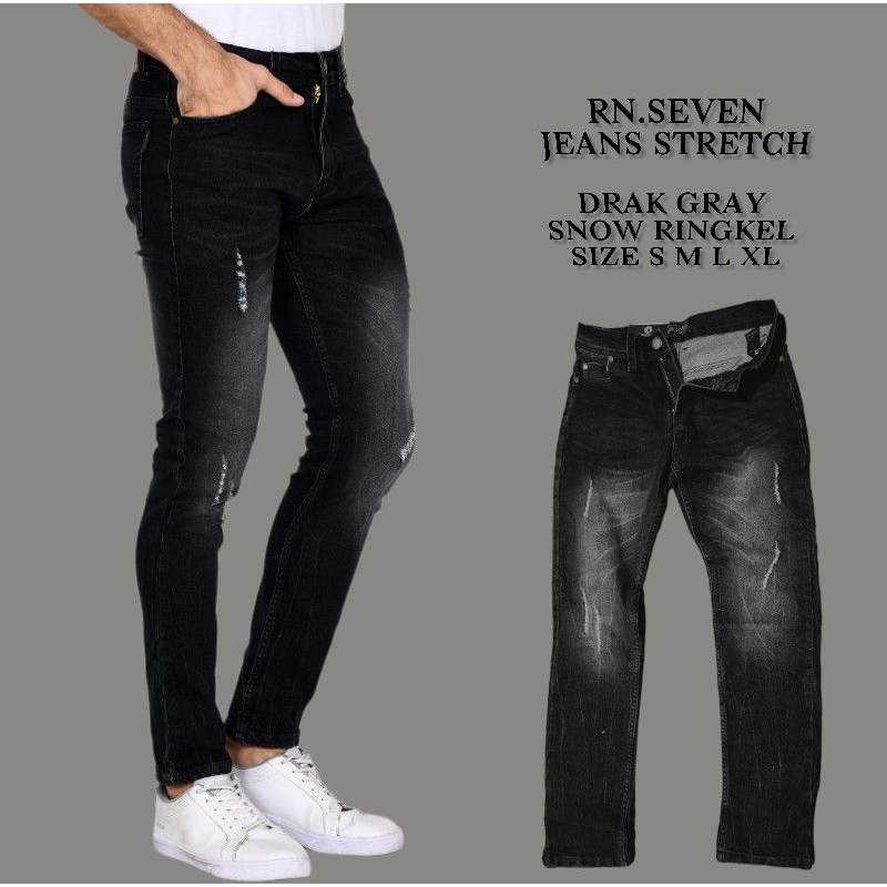 Celana Pria Jeans Ripped Sobek Puring Softjeans