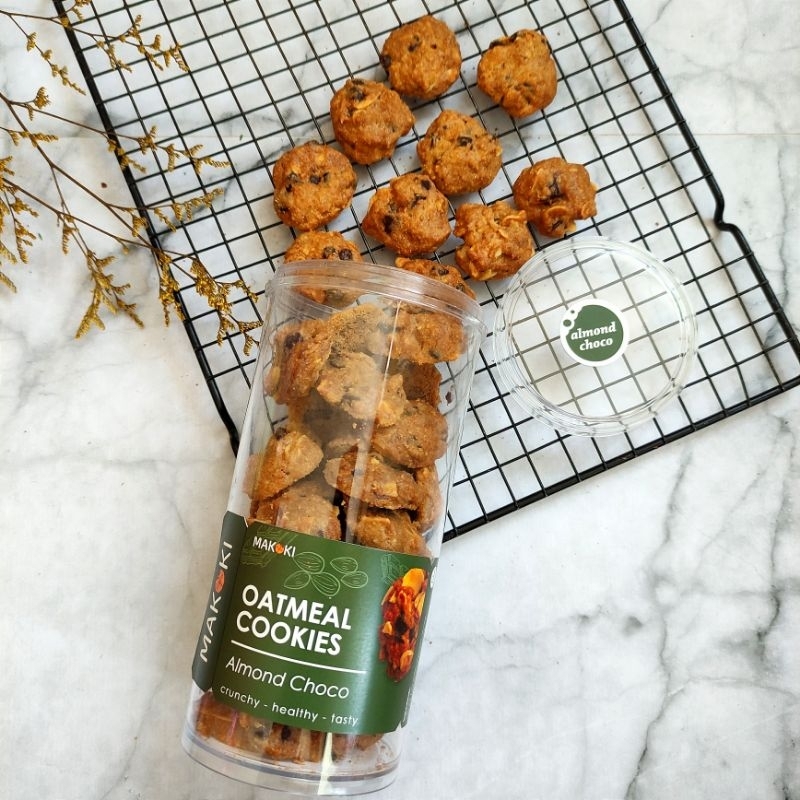 

rock cookies - oatmeal cookies almond chocolate premium jar besar