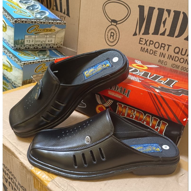 Sandal Slop Pria Sandal kulit Asli