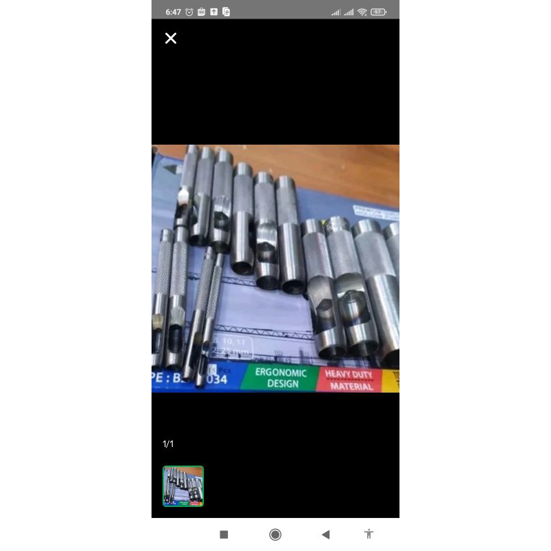 Alat plong set Hollow punch Set 15 pcs Benz 3-25 mm yg