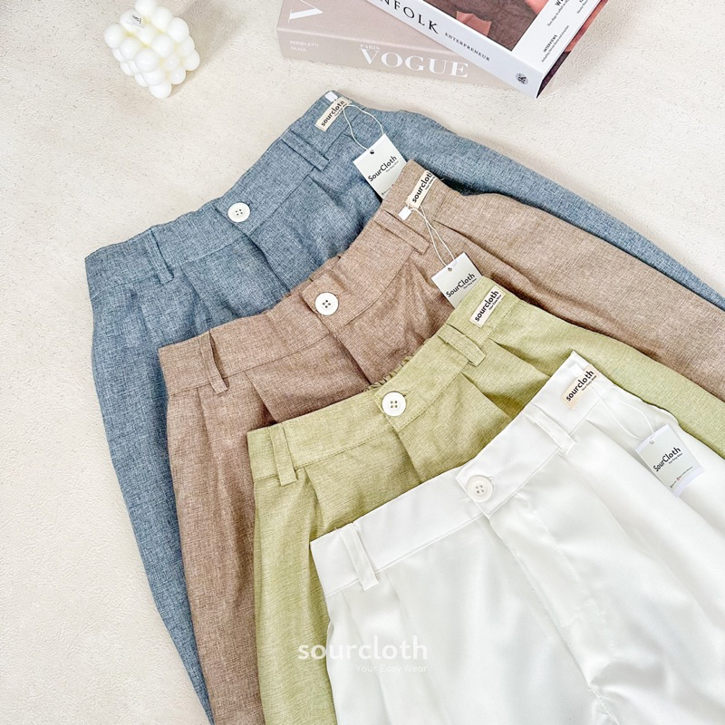 Basic Highwaist Pants - Celana Kulot Panjang Lebar Bahan Katun Adem