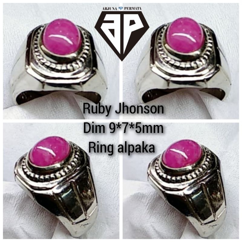 cincin batu permata Ruby asli natural