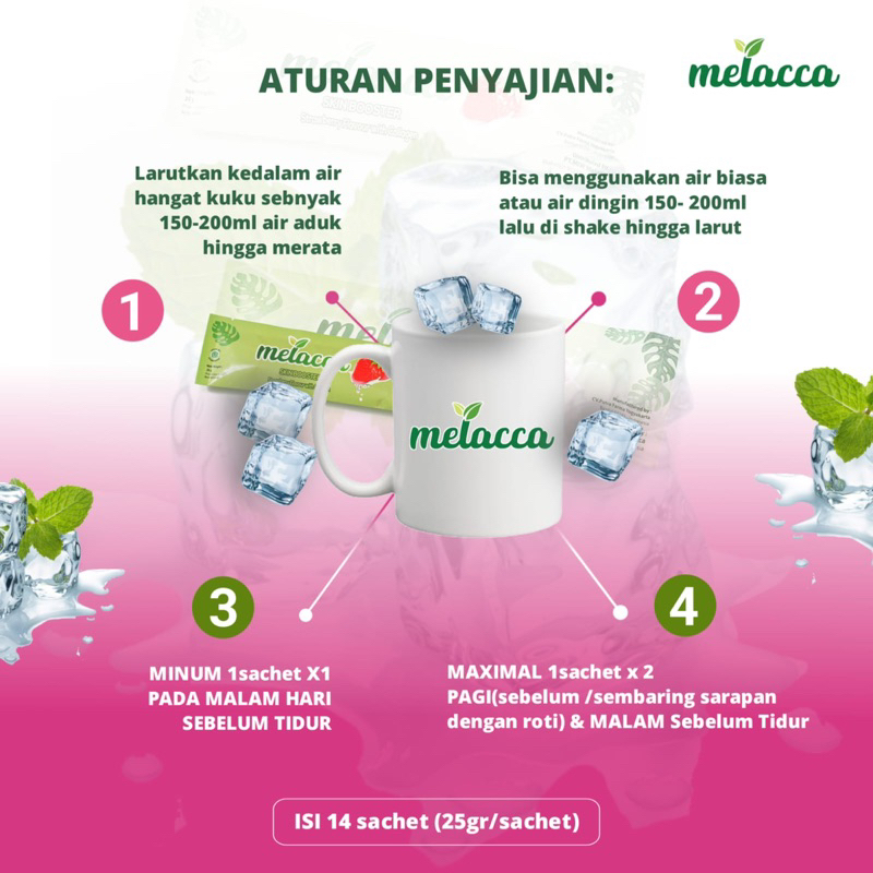 MELACCA SKIN BOOSTER beli 2 box free sabun melacca