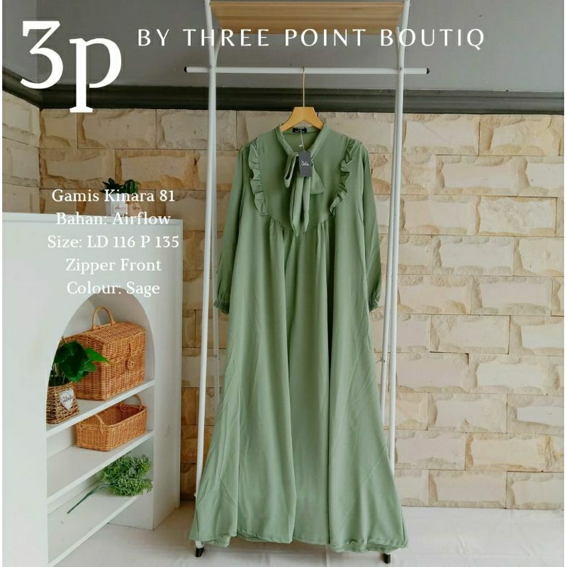 Kinara Dress By 3Point Boutiq | Gamis Polos Crinkle Airflow