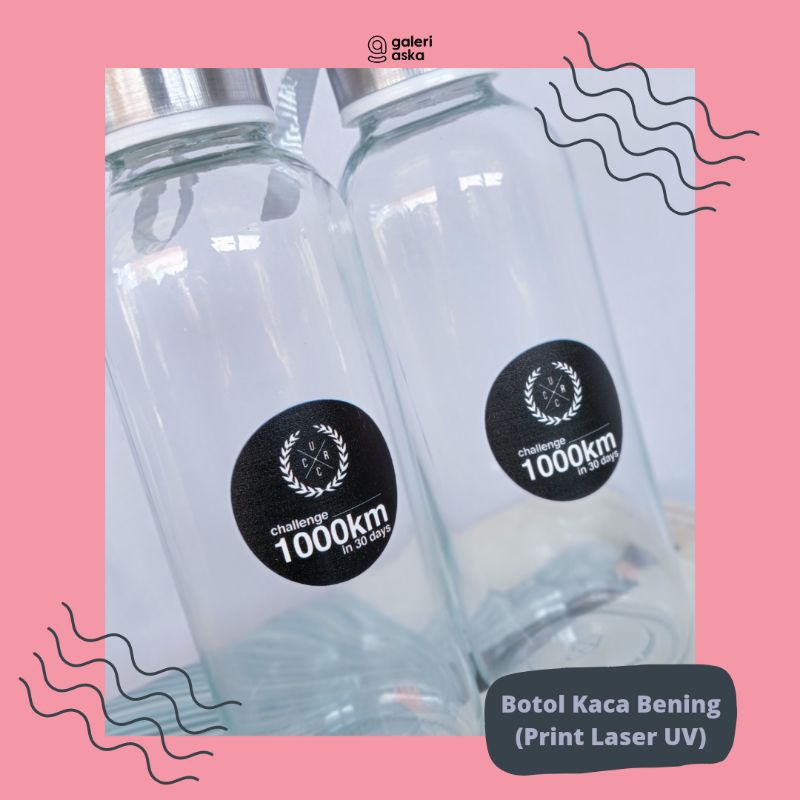 Botol kaca Print laser UV/Tumblr kaca bening/Tumblr kaca murah/souvenir botol/souvenir botol murah/s