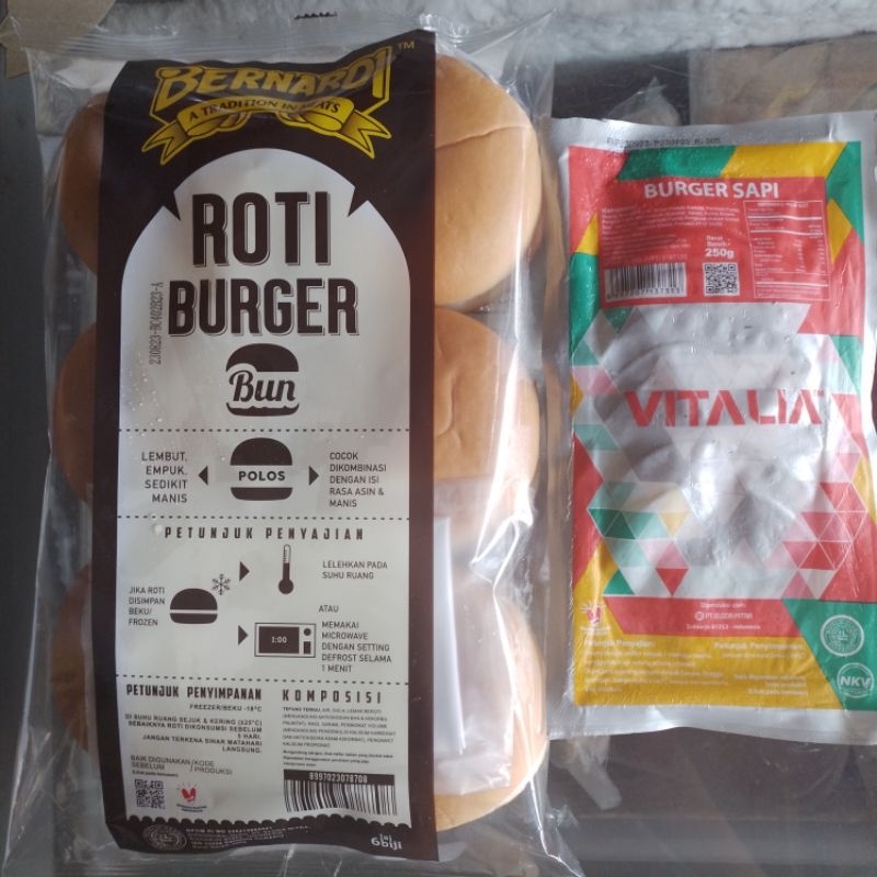 

Paket Murah Roti Burger isi 6 s Dan Daging Burger isi 10 pcs