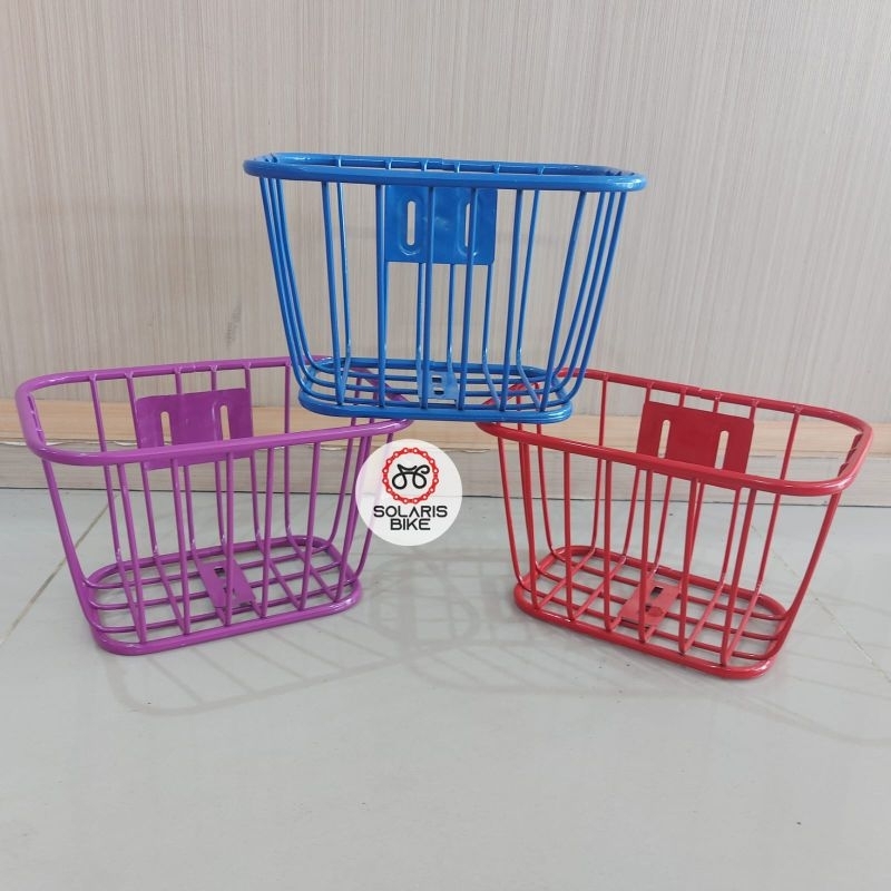 Keranjang Besi Warna Sepeda Anak Minion Lipat Basket High Quality