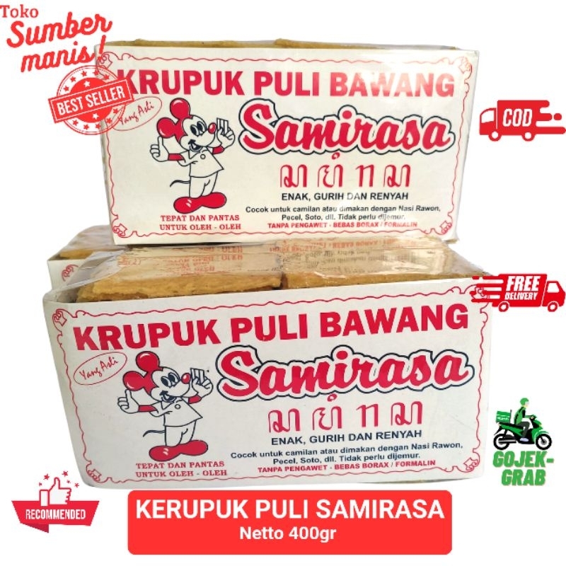 Krupuk Puli / Krupuk Gendar Bawang Mentah Samirasa 400gram Tanpa Pengawet