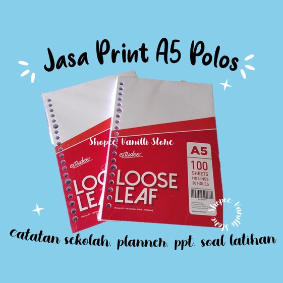 

Jasa Print A5 Polos Kertas Binder 20 lubang (tidak PO)