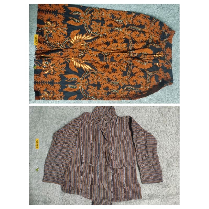 preloved pribadi baju Jawa dan jarik instan batik anak like new