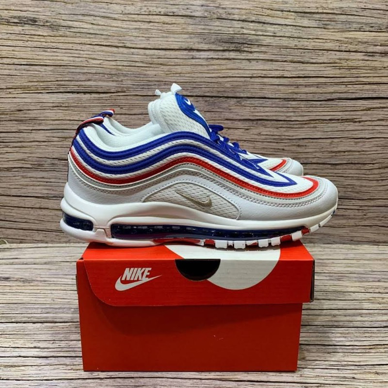 NIKE AIR MAX 97 WHITE BLUE RED ORIGINAL