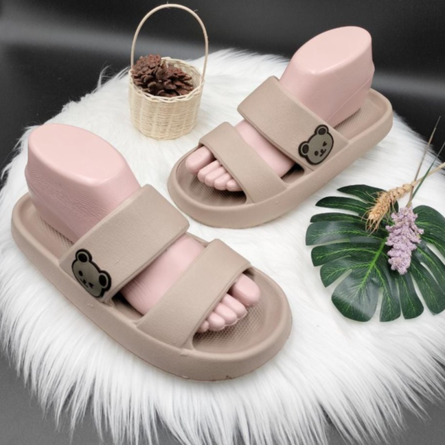 Sandal Slop Dewasa Motif BEAR Sandal Selop Kekinian Empuk Nyaman Sandal Rumah Terbaru 9012-1