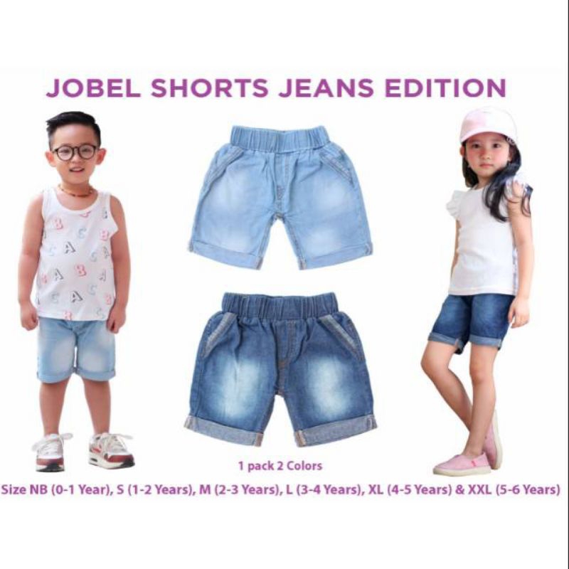 Jobel Short Jeans - Light Blue Edition (1- 5 tahun) 2pcs