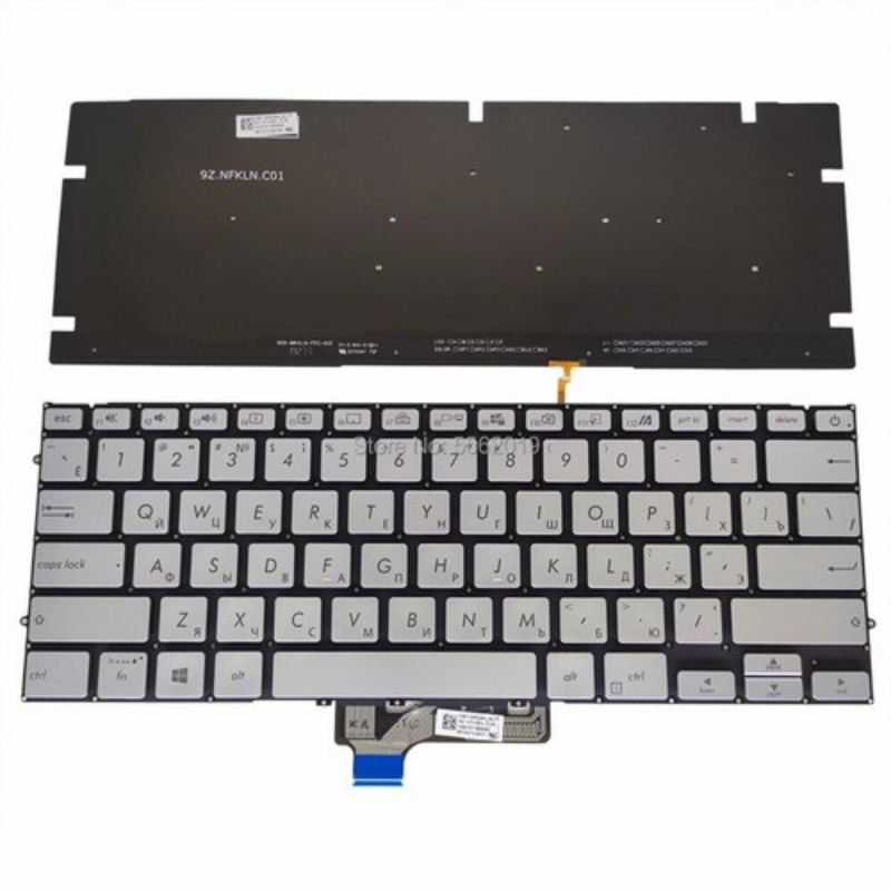 KEYBOARD ASUS ZENBOOK 13 UM431 UM431D UM431DA SILVER BACKLIGHT