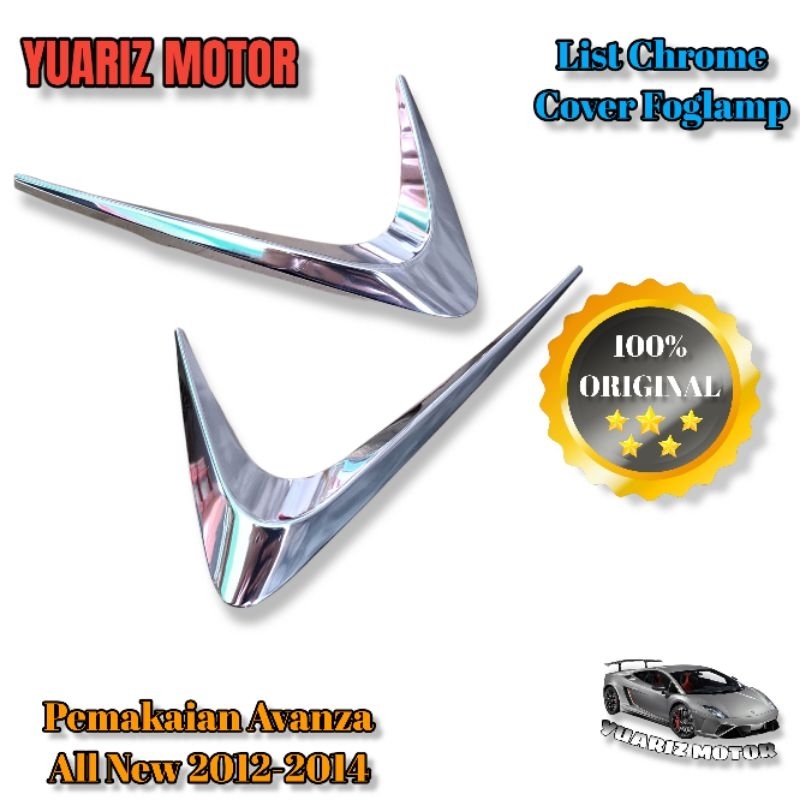 LIST CHROME COVER FOGLAMP ALL NEW AVANZA 2012-2014 ORIGINAL SATUAN