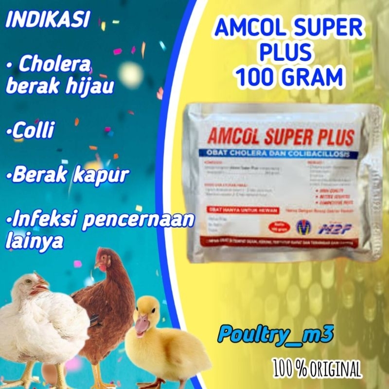 AMCOL SUPER PLUS 100 GRAM (kandungan Amoxycillin murni tanpa bahan campuran)