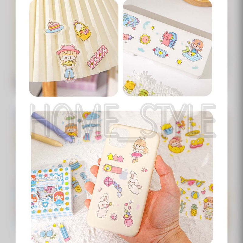 STIKER 2D MOTIF KARTUN KOREA LUCU ISI 100 LEMBAR ANTI AIR / STICKER DEKORASI HANDBOOK SCRAPBOOK BINDER TUMBLEE DIY 0164