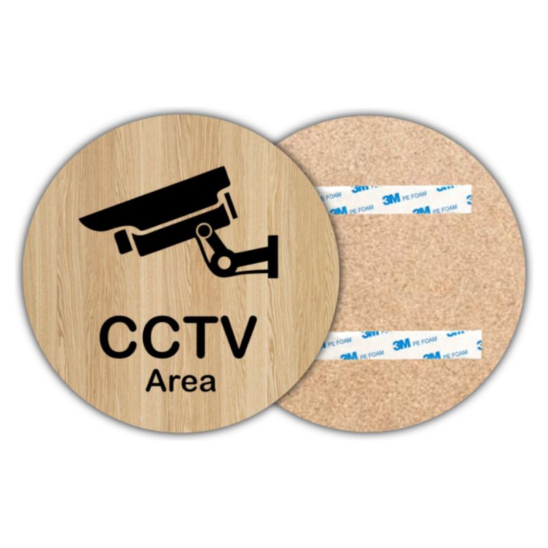 PAPAN TANDA "CCTV AREA" PAPAN TULISAN, DEKORASI DINDING, DEKORASI CAFE