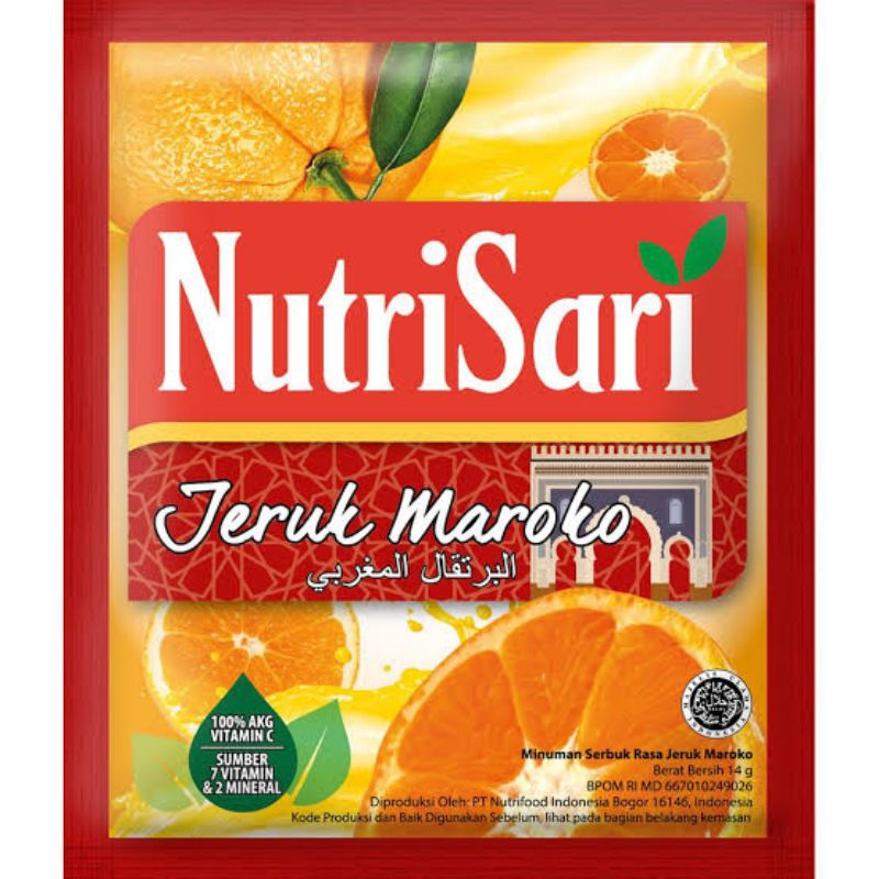 

Nutrisari Jeruk Maroko 10 sachet 14 gr