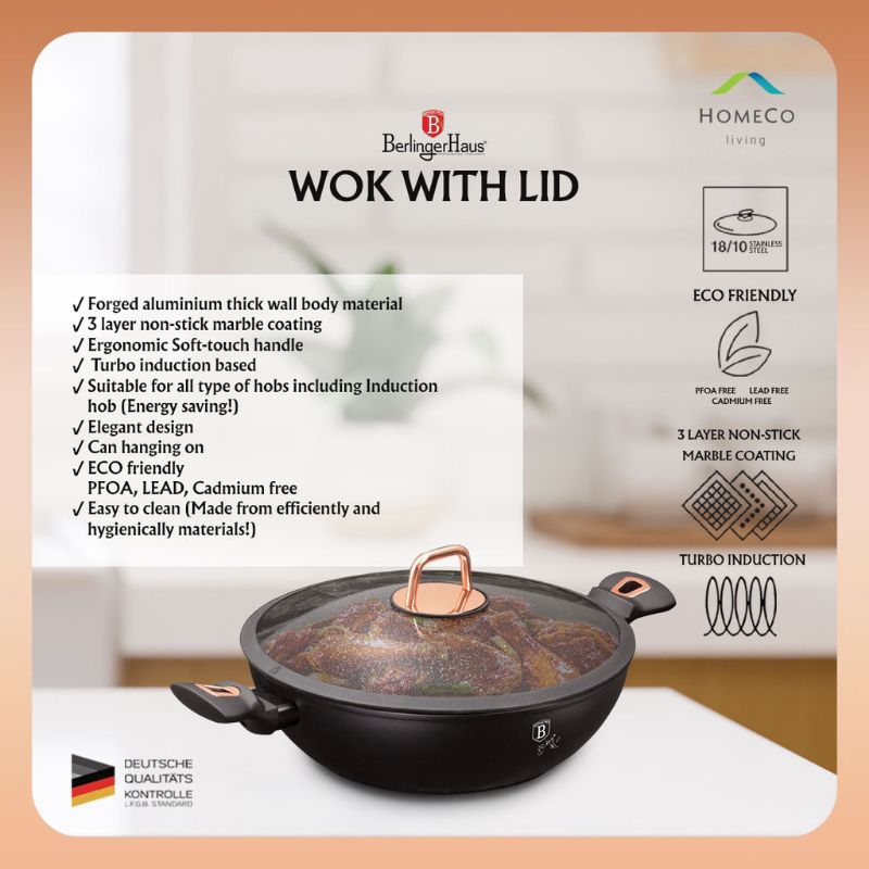 Berlinger haus wok with lid 30cm
