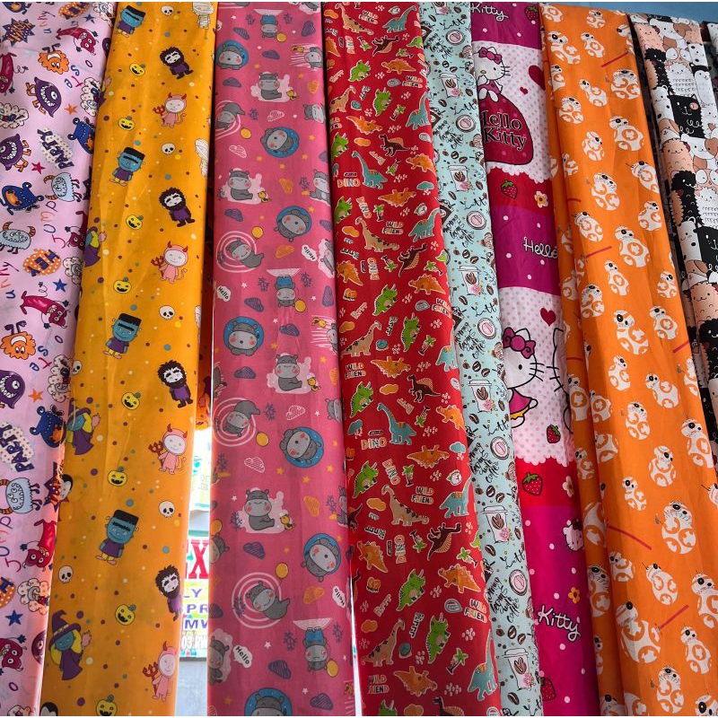 HARGA GROSIR - Bahan Kain Sprei Piyama Anak Katun Motif Karakter Kartun Polymicrotex Termurah