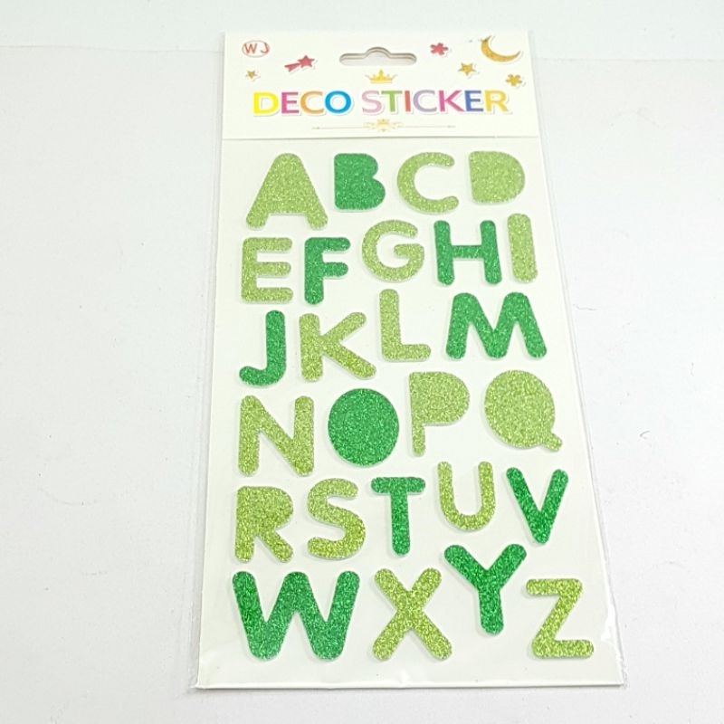 

Sticker Sponge Abjad Gliter Hijau