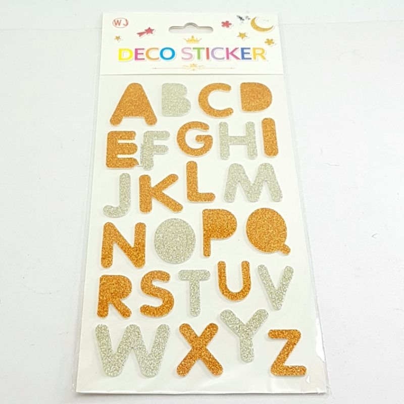 

Sticker Sponge Abjad Gliter Orange/Silver