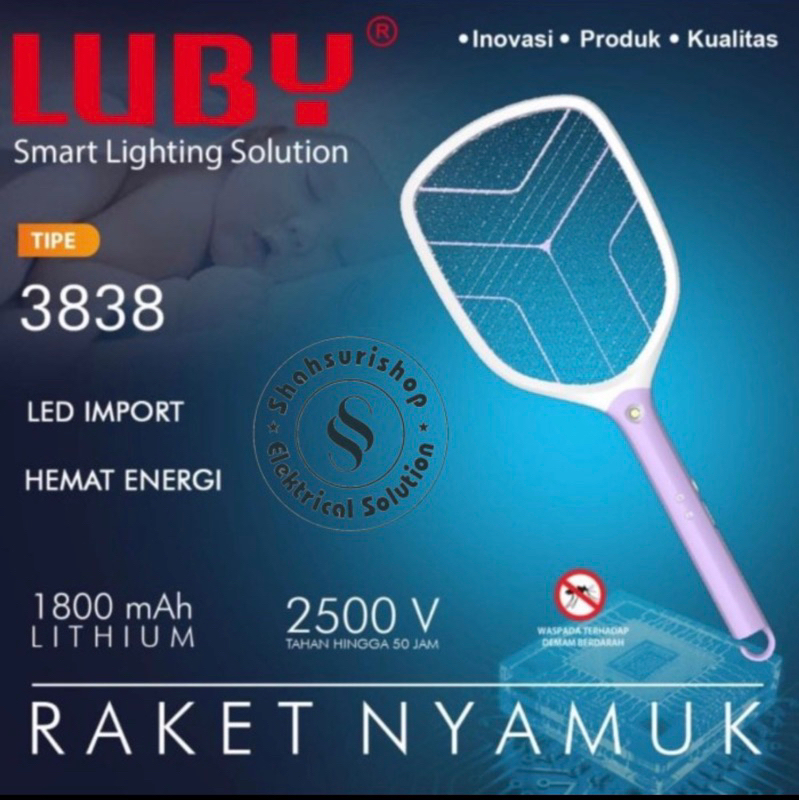 RAKET NYAMUK LUBY 3838 PERANGKAP NYAMUK LUBY L3838 HEMAT ENERGI