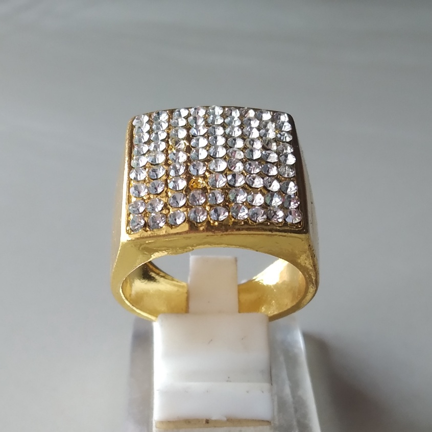 Cincin Tabur Batu Berlian Zircon Putih Berkilau