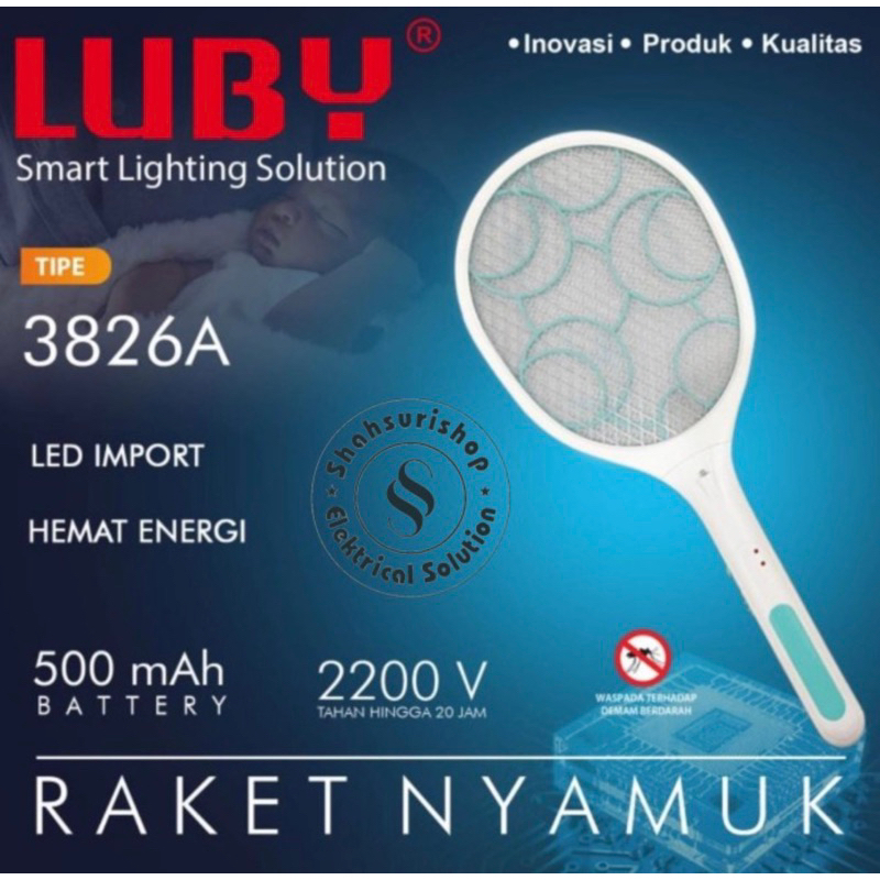 RAKET NYAMUK LUBY 3826A PERANGKAP NYAMUK LUBY 3826 A HEMAT ENERGI