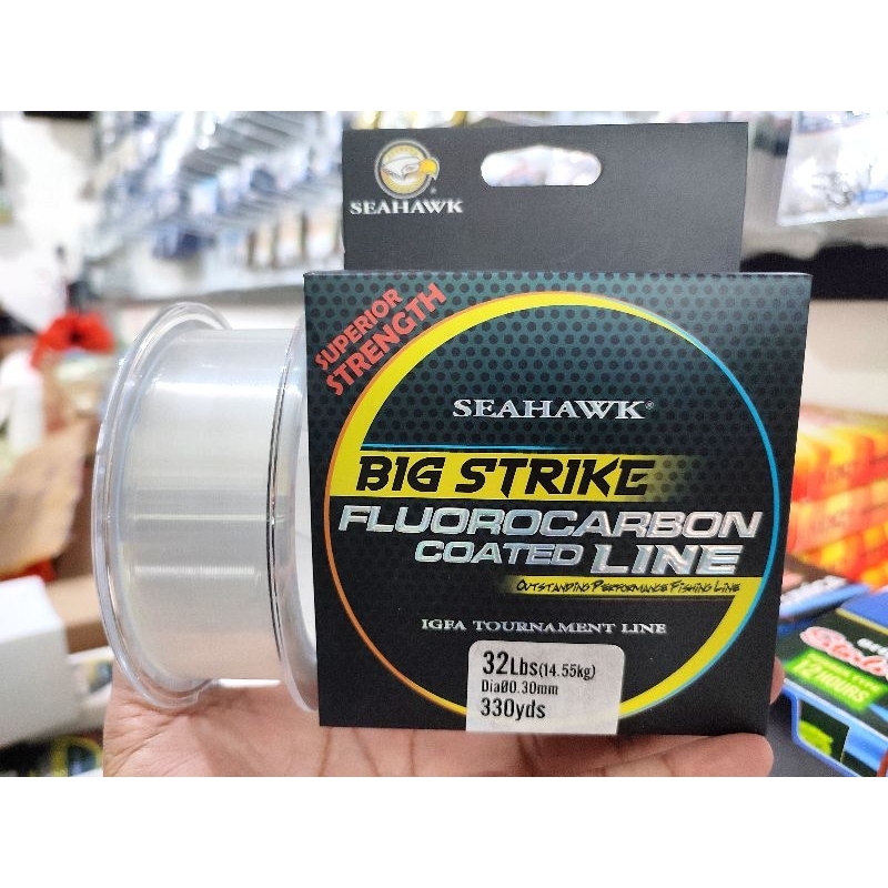 SENAR SUPERIO STRENGTH SEAHAWK BIG STRIKE BAHAN 100% FLUOROCARBON COATED LINE PANJANG 300 METER