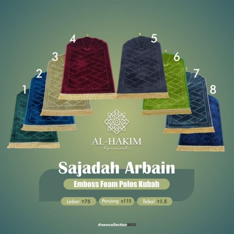 sajadah arbain kubah tebal nyaman lembut ujung berbentuk kubah fashion solo recommended high quality