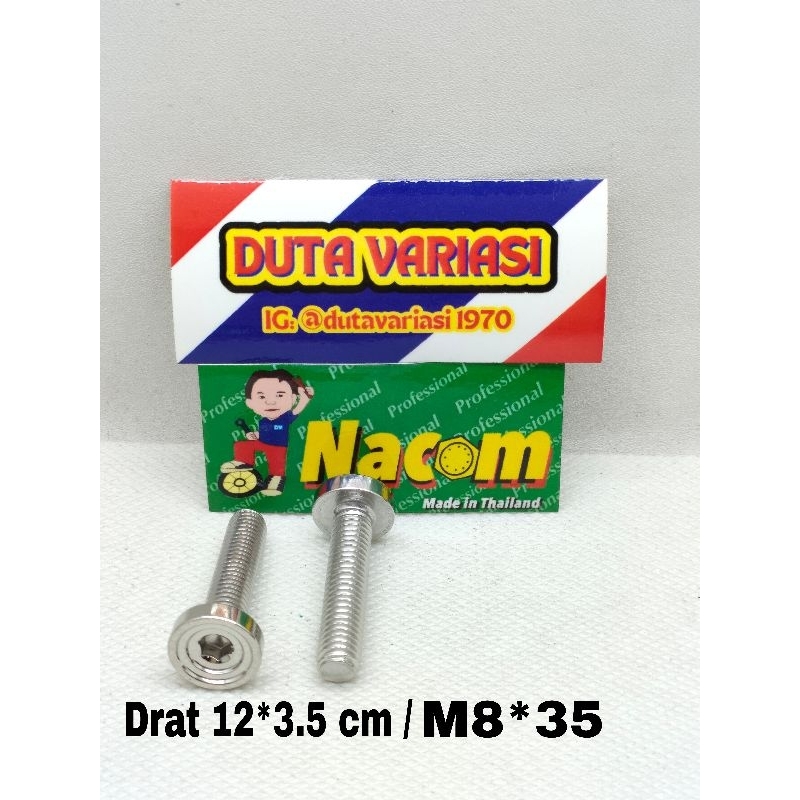 NACOM DV BAUT STANLESS MODEL SPIRAL DRAT 12*3.5 CM ( M8*35 )