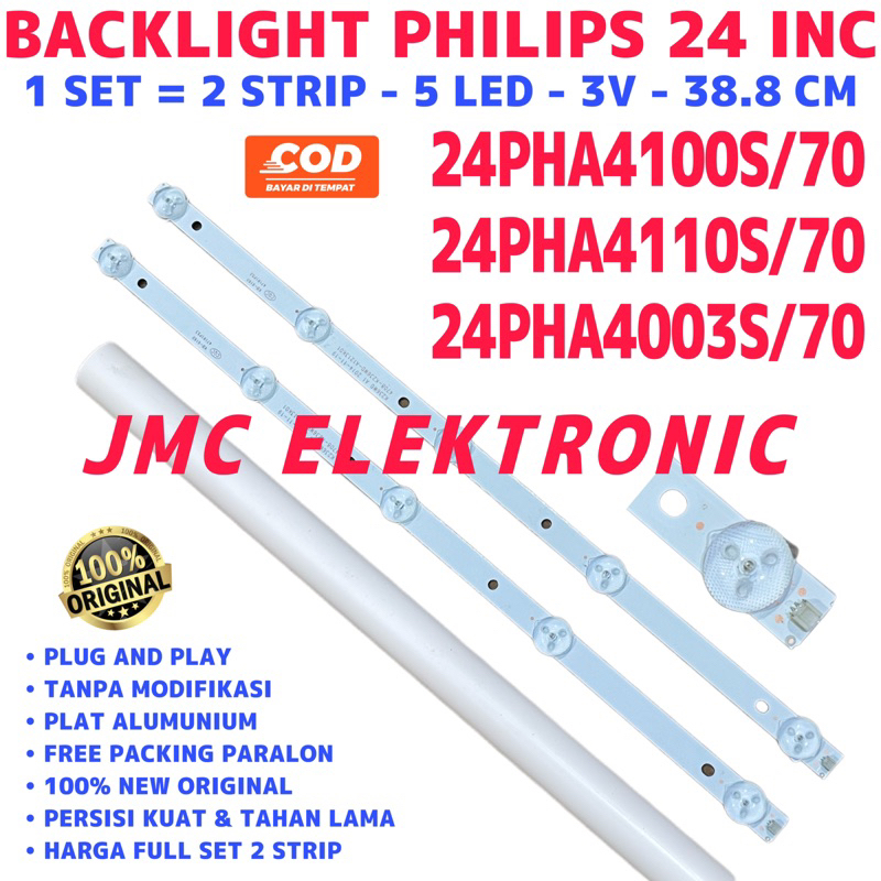 BACKLIGHT TV LED PHILIPS 24 INC 24PHA4100S/70 24PHA4110S/70 24PHA4003S/70 24PHA4100S 24PHA4110S 24PHA4003S 24PHA4100 24PHA4110 24PHA4003 BL 5K 3V