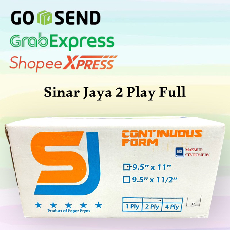 

Continous Form Sinar Jaya 9.5" x 11/2" 2 Play (Full)