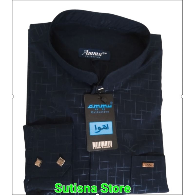 koko kemeja  Ammu Collection Bahan Embos Kancing Sultan