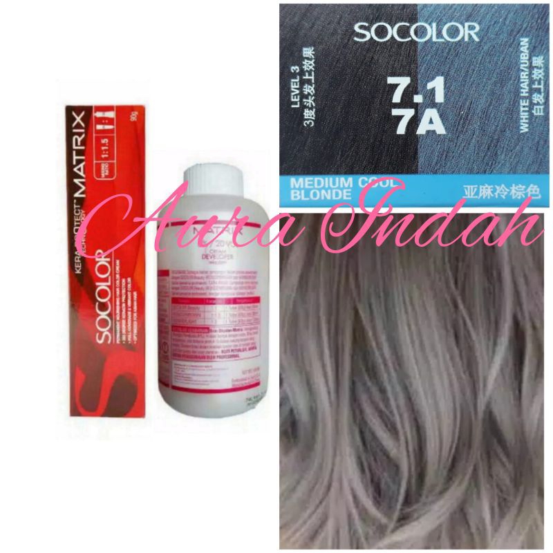 MATRIX SOCOLOR NO. 7.1 / 7A MEDIUM COOL BLONDE DAN OXYDANT 135ML