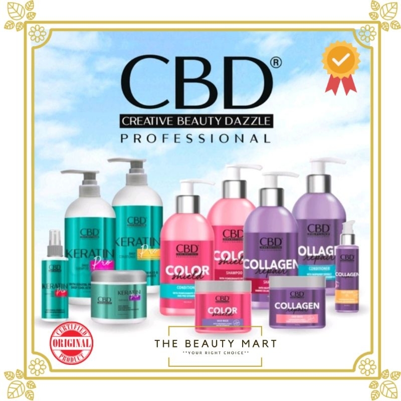 CBD Professional Keratin Pro | CBD Color Shield Series Daily Treatment Shampoo &amp; Conditioner | Collagen Repair Shampoo Conditioner