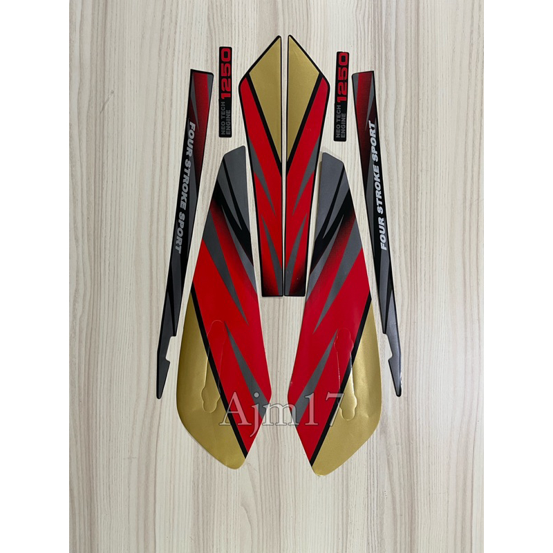 STIKER STRIPING MOTOR GL MAX GLMAX NEO TECH 1996 MERAH GOLD