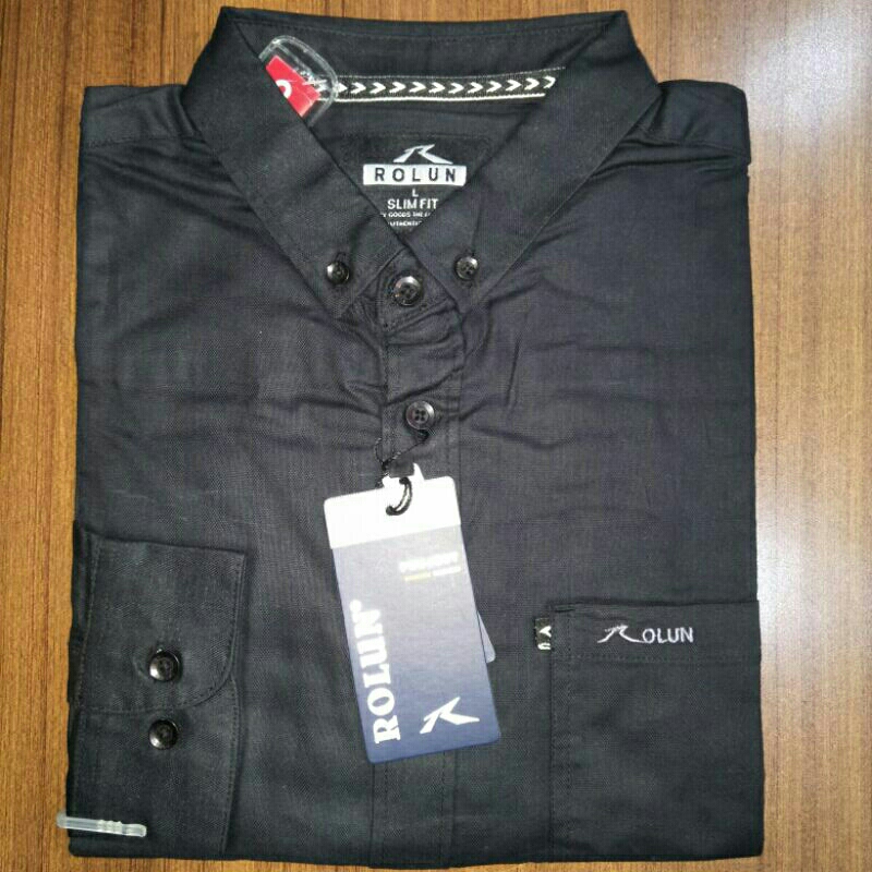 ROLUN kemeja lengan panjang pria casual slimfit by rolun original