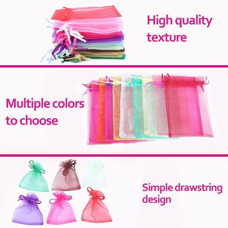 Grosir Organza Bag Kantong Pouch Manik Manik 9x12cm