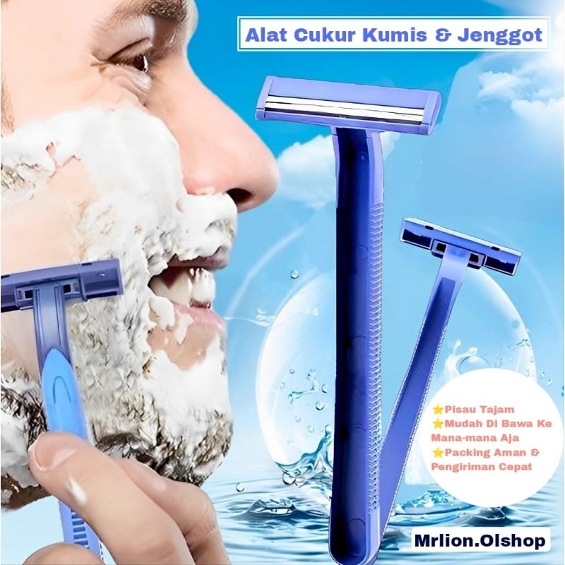 Alat Cukur Kumis 2 Mata Pisau Double Blade Cukuran Buli Jenggot Ketiak Serbaguna⭐MrLion⭐