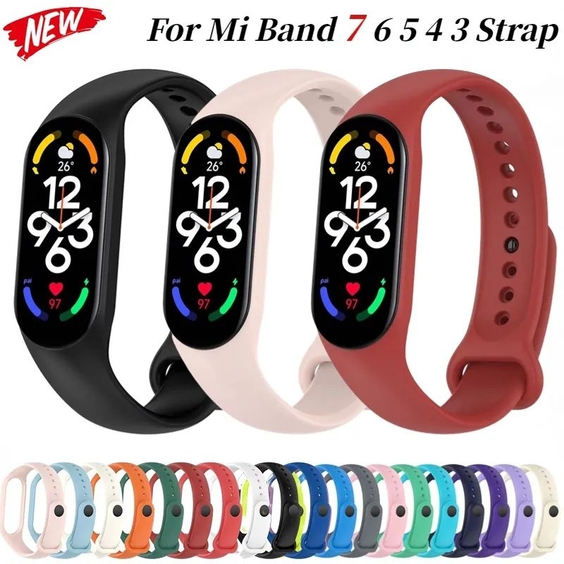 Strap Silikon Xiaomi Mi Band 7 6 5 4 3 Gelang Jam Tangan Mi Band 3 4 5 6 7