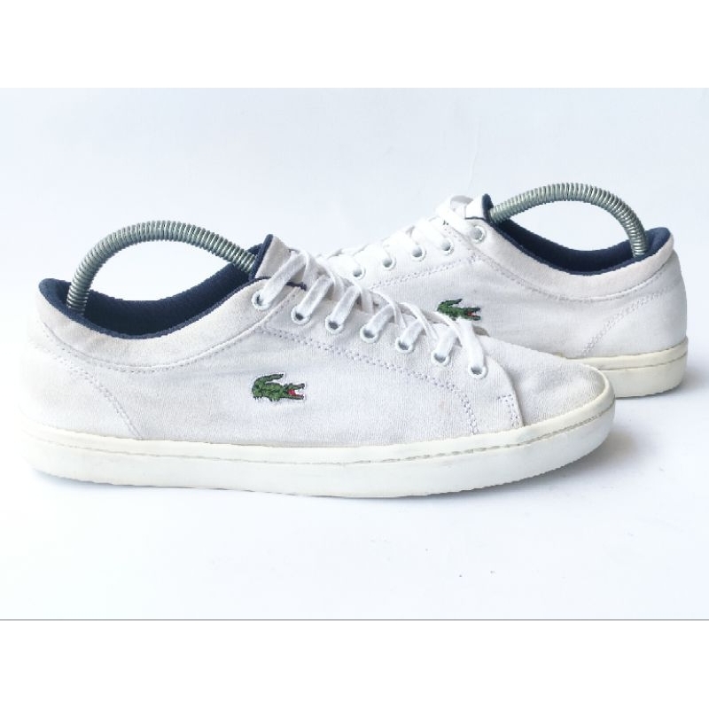 Sepatu Sneakers Lacoste White Canvas Original (Preloved) (Second)