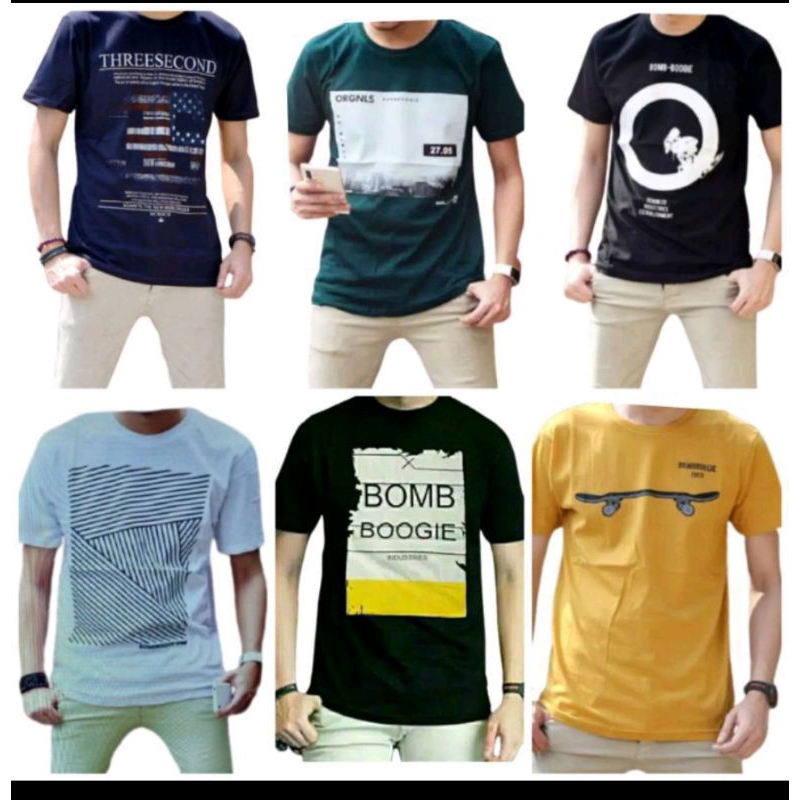 Kaos Promo 100 dapat 5pcs,kaos pria,cewe,unisex