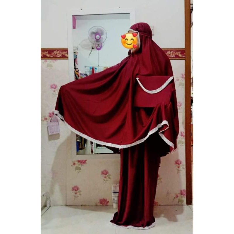 Mukena amplop hyget jumbo / mukena jumbo hyget free tas amplop