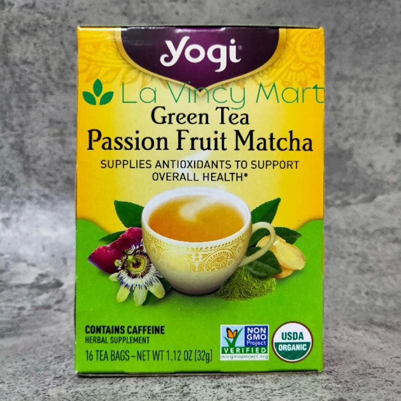

Green Tea Passion Fruit Matcha Yogi Tea, Contains Caffeine, 16 Tea Bags
