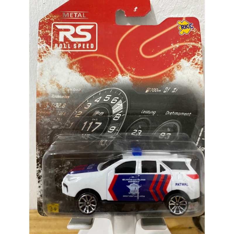 ROLL SPEED METAL TOYOTA FORTUNER POLANTAS INDONESIA DIECAST MOBIL POLISI MAINAN RKC