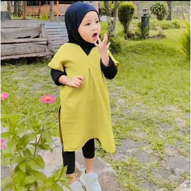 BAJU MUSLIM ANAK / LALITA LONG SQUARE ANAK usia 1-8 tahun cringkel airflow