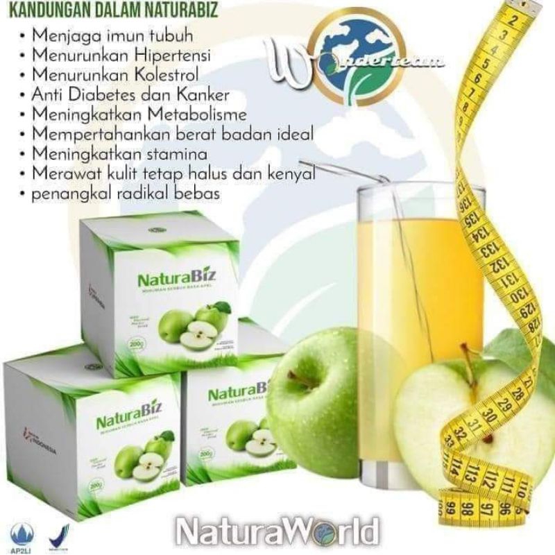 

Minuman Serbuk Rasa Apel Naturabiz Natura World 200gr 1 Box Isi10 100%Ori Serba Serby